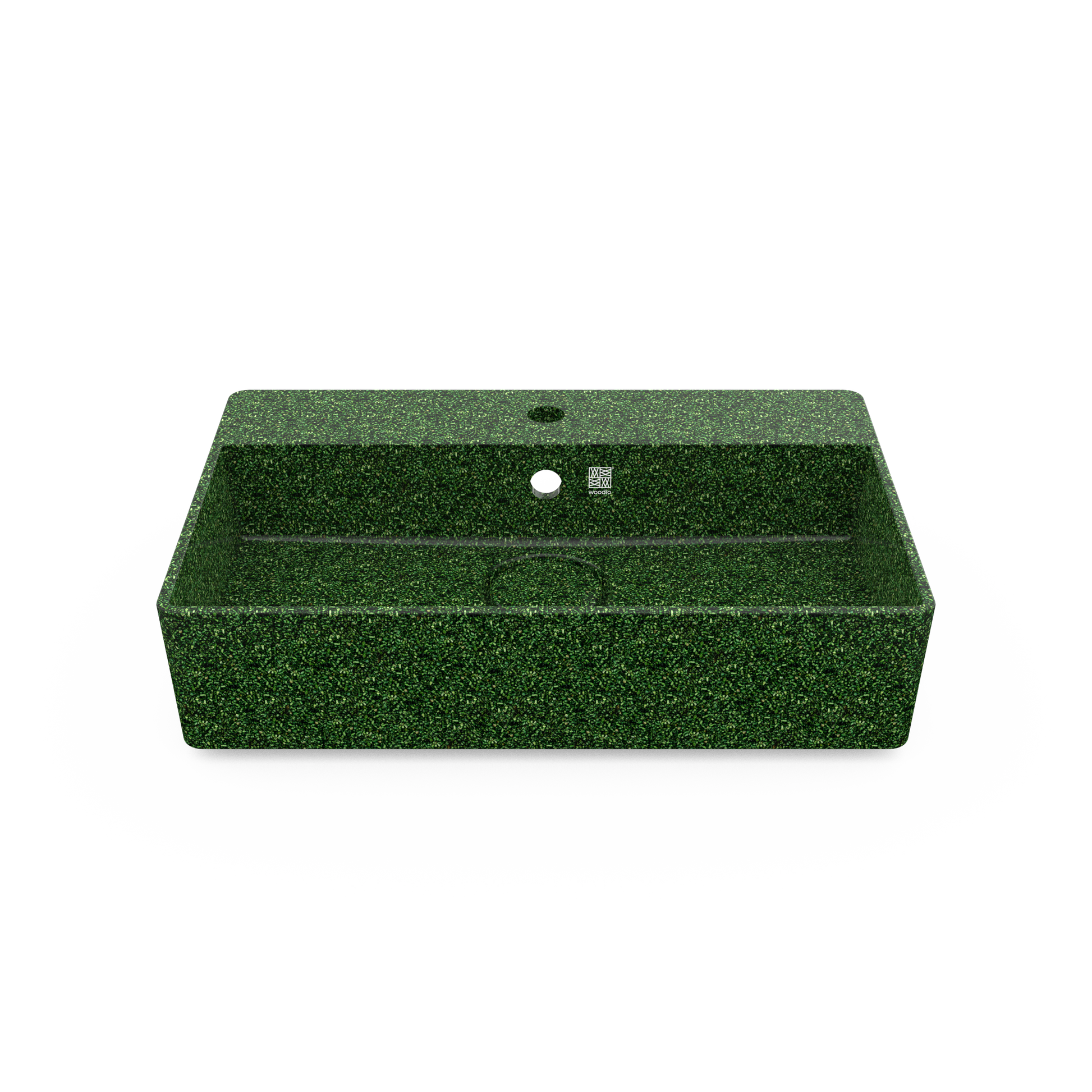 Pie sienas stiprināma izlietne Woodio Cube60 zaļa