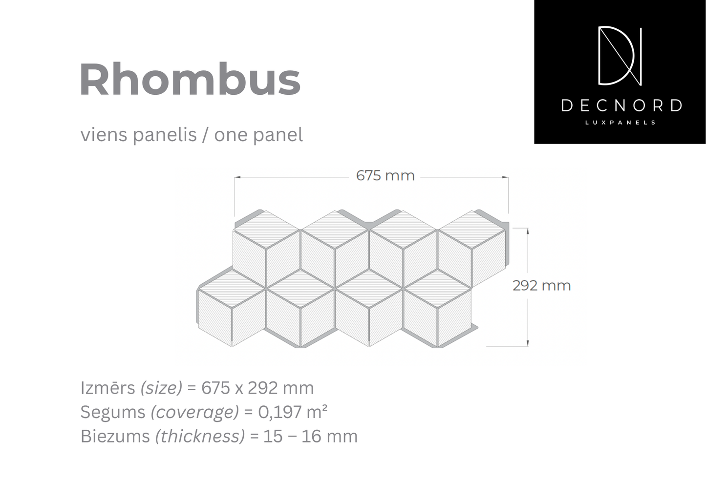 apdares paneļa rhombus izmēri