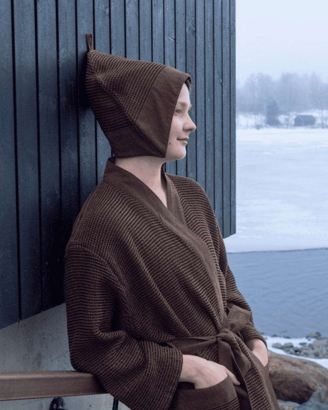 Rento pirts tekstils brūnā krāsā