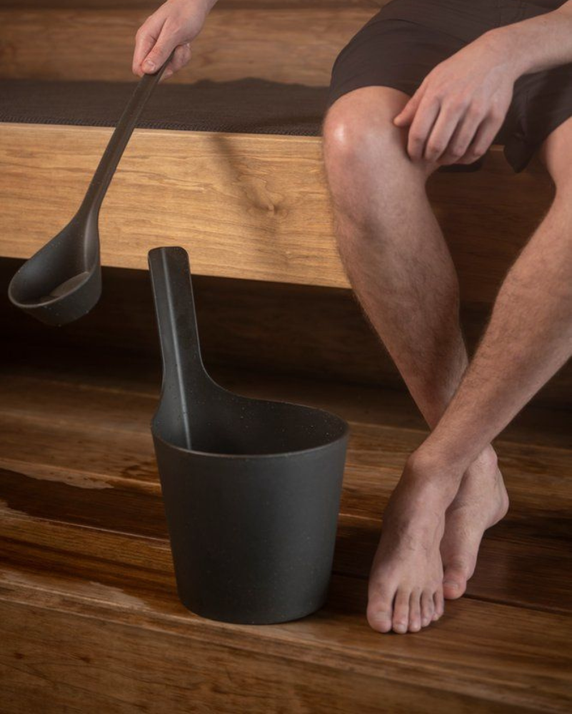 Sauna bucket set, bio 5 l | anthracite
