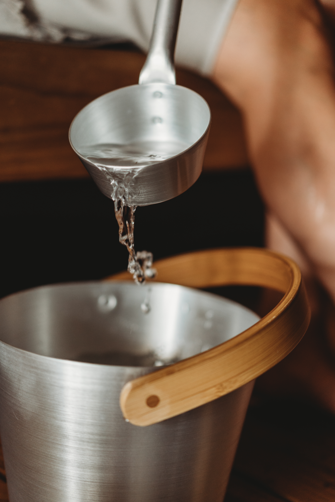 Rento saunas ķipis ar karoti sudraba krāsā
