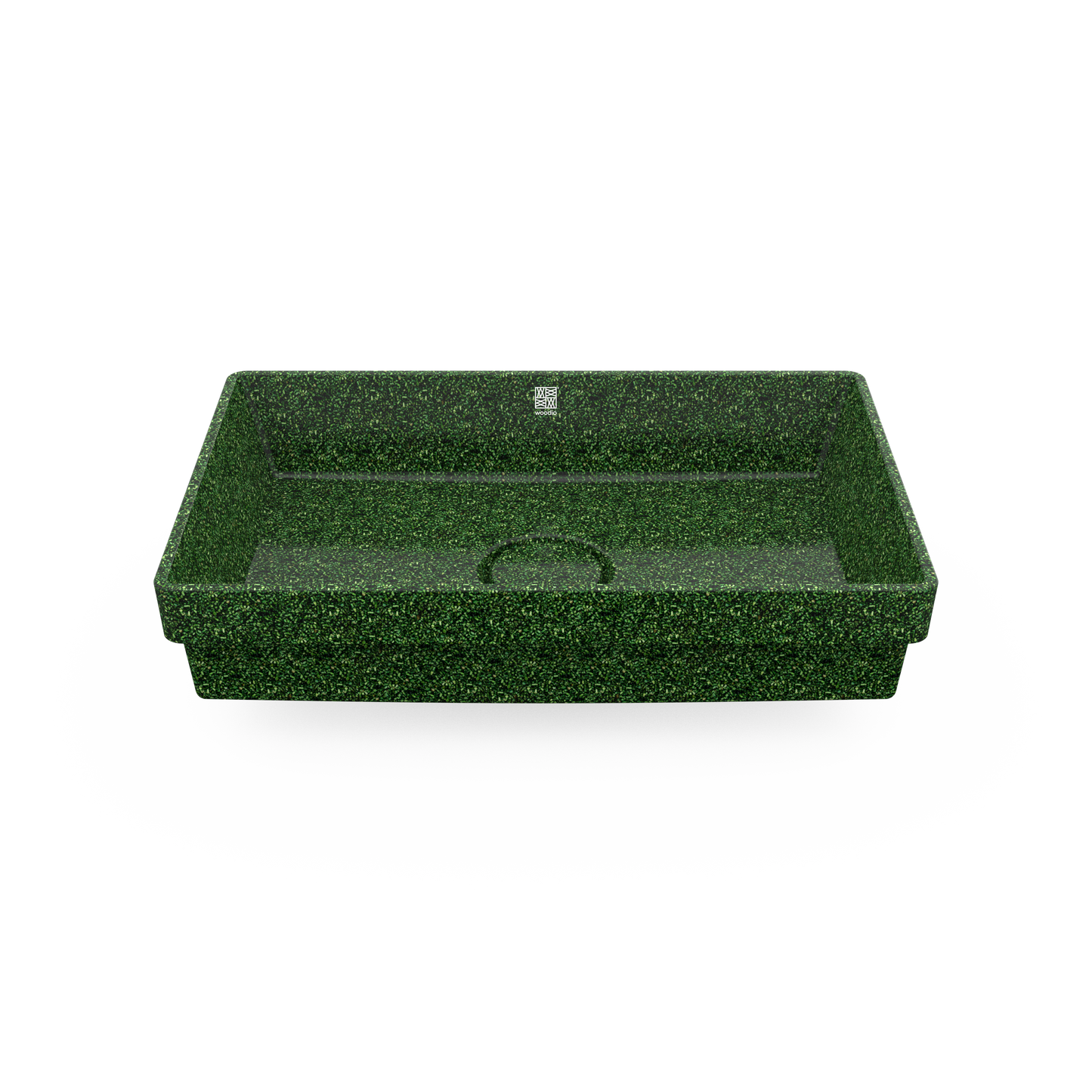Iegremdējama izlietne Woodio Cube60 zaļa kvadrātveida