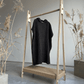 Poncho with linen | black