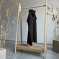 Poncho with linen | black