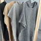 Poncho with linen | grey