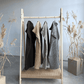 Poncho with linen | grey
