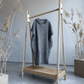 Poncho with linen | blue