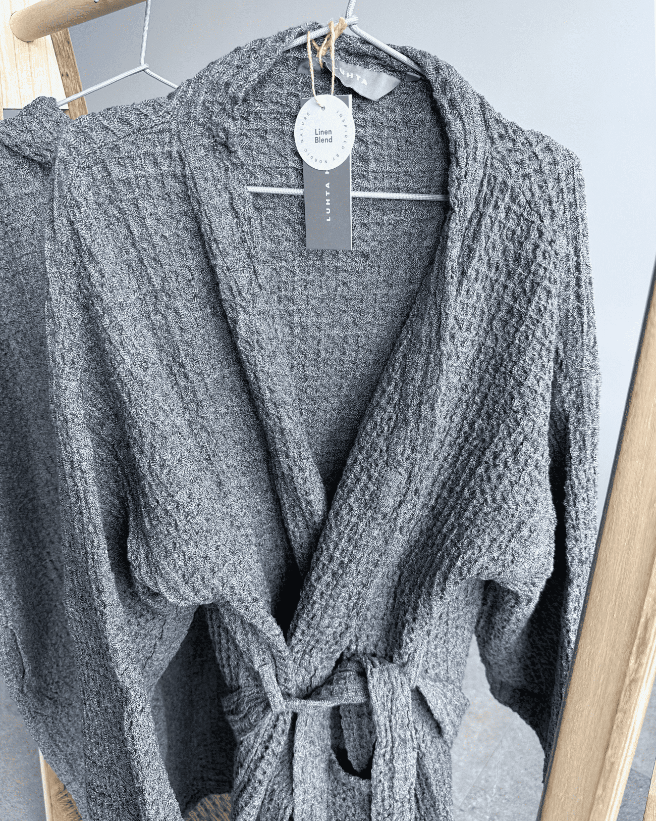 Bathrobe with linen | blue