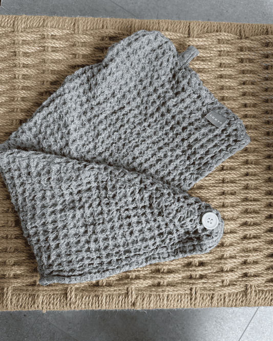 Hair towel with linen | grey