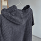 Poncho with linen | black