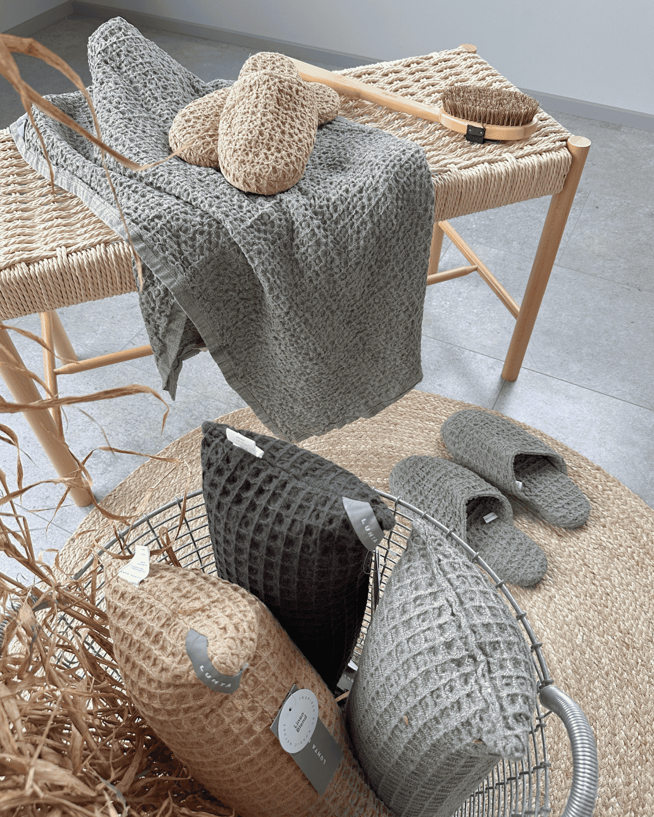 Sauna cushion with linen | sand