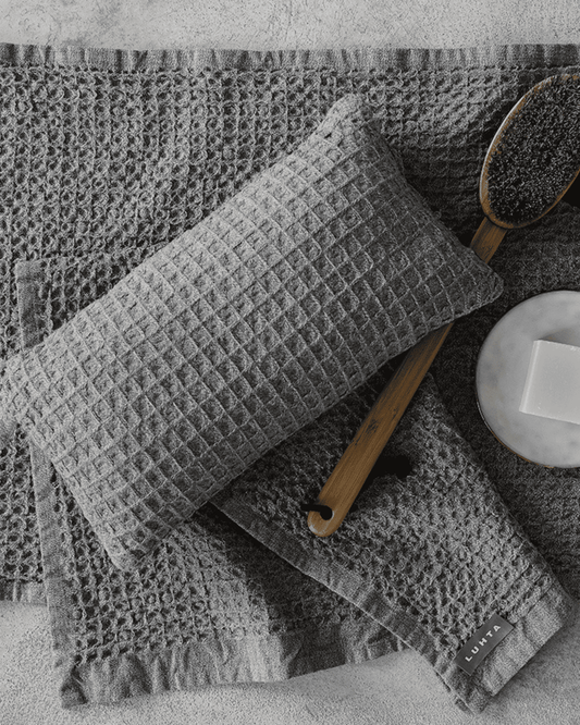 Sauna cushion with linen | grey