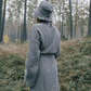 Bathrobe with linen | grey
