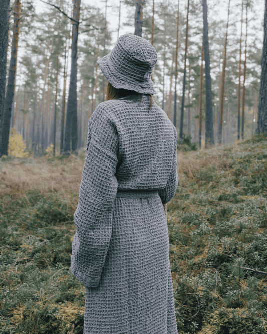 Sauna hat with linen | grey