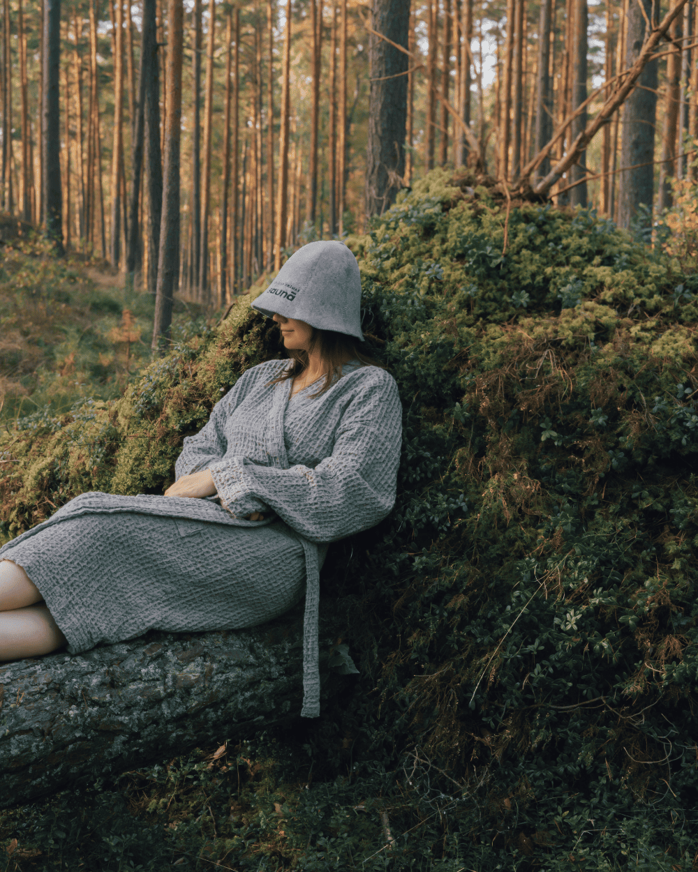 Bathrobe with linen | grey