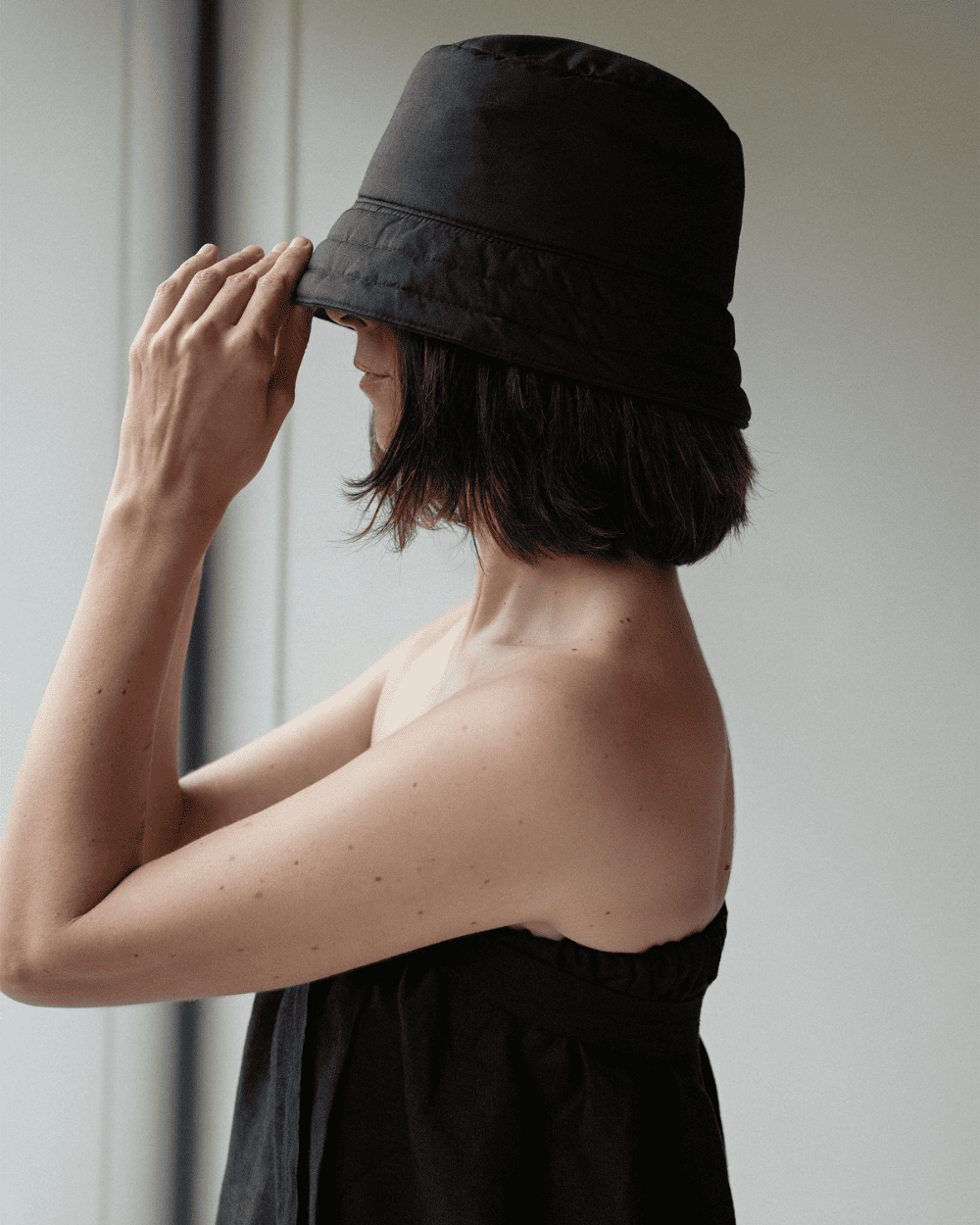 Sauna hat with wool | black
