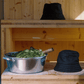 Sauna hat with wool | black