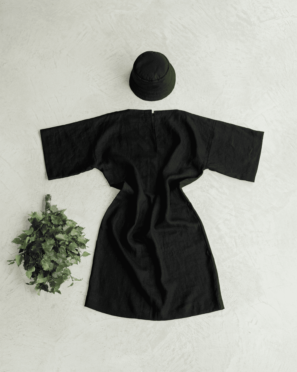 Sauna hat with wool | black