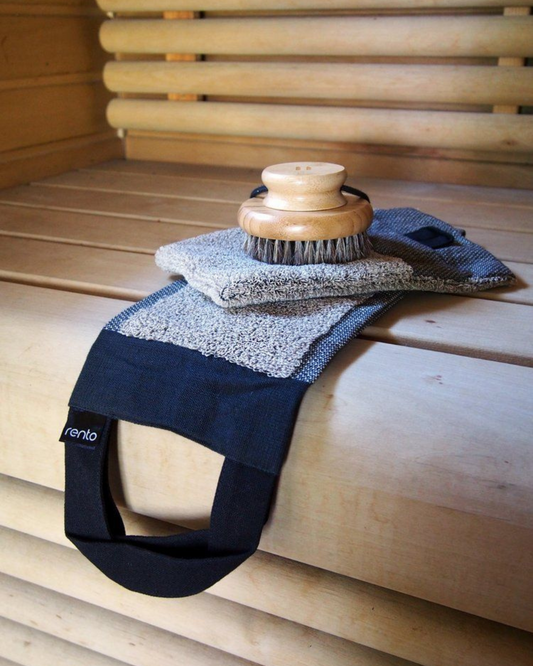 Linen massage glove | brown