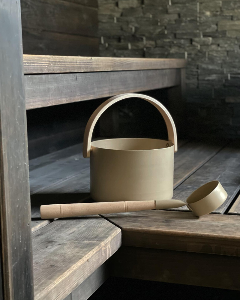Sauna bucket set 6 l | gold