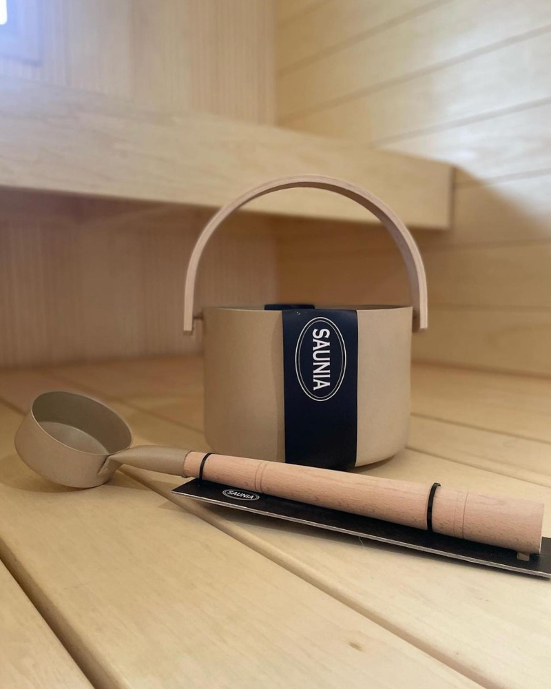 Sauna bucket set 6 l | gold