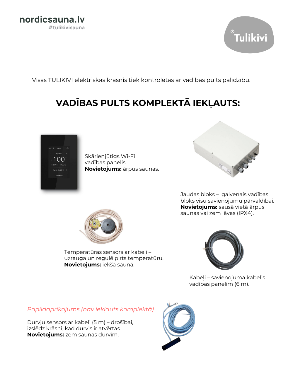 Tulikivi Wi-Fi control panel