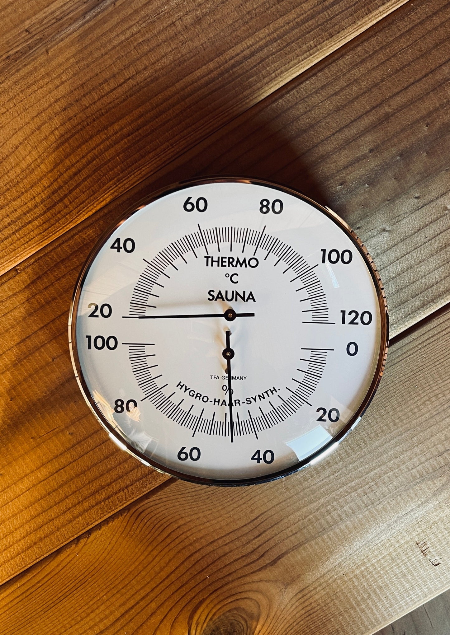 Sauna thermometer / hygrometer in silver